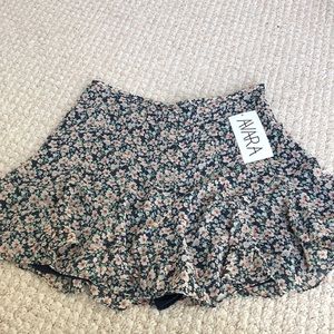Navy Blue Floral Skirt by Dress Forum Los Angeles